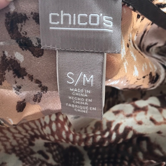 CHICO’S brown tan animal print kimono size S/M - Picture 8 of 9